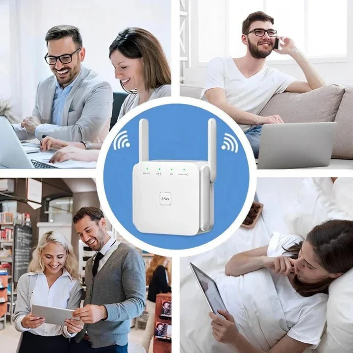 WiFi Range Extender Dual External Antennas 300 m² Coverage