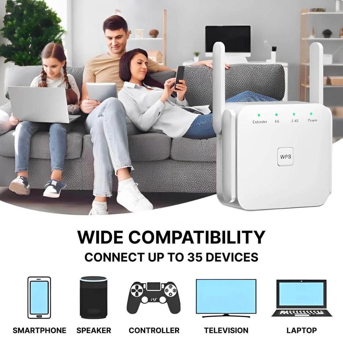 WiFi Repeater Plug-In Long-Range Wall-Penetrating Antenna