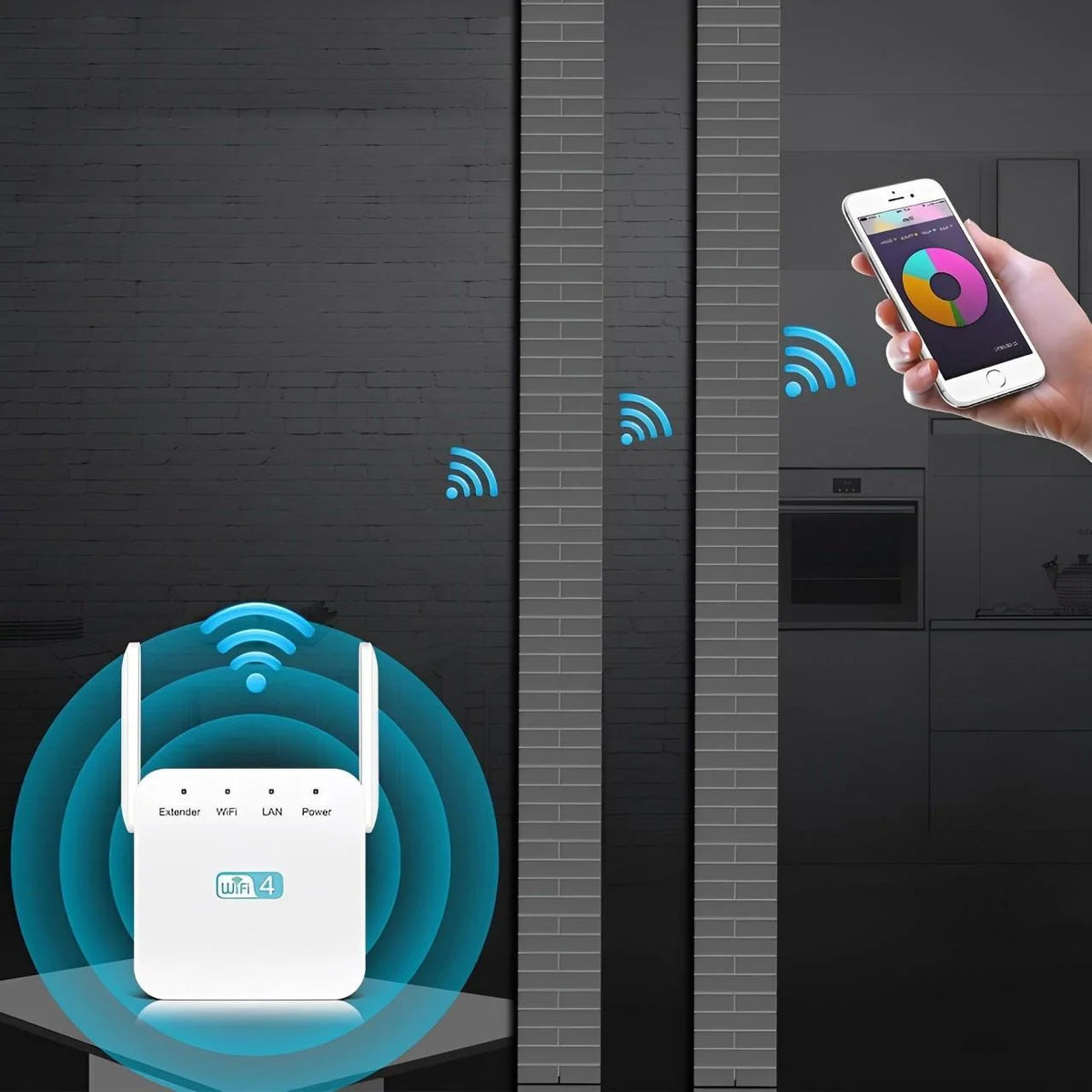WiFi Repeater Plug-In Long-Range Wall-Penetrating Antenna
