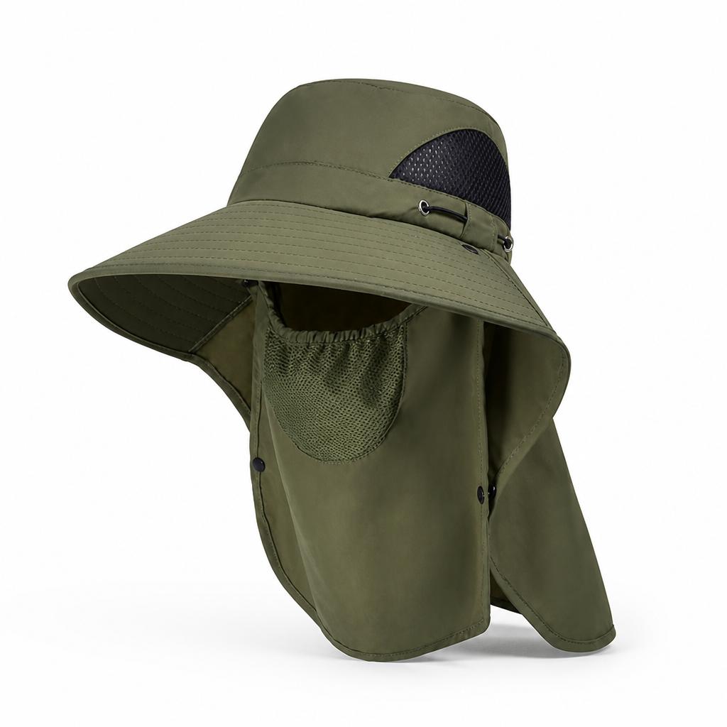 Wide Brim Detachable Neck & Face Sun Hat