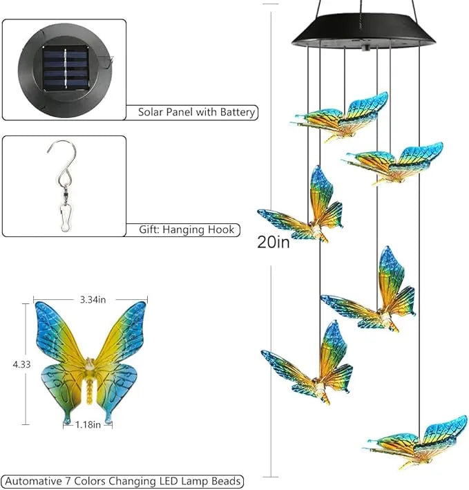 Wind Chime Solar-Powered Color-Changing LED Lights