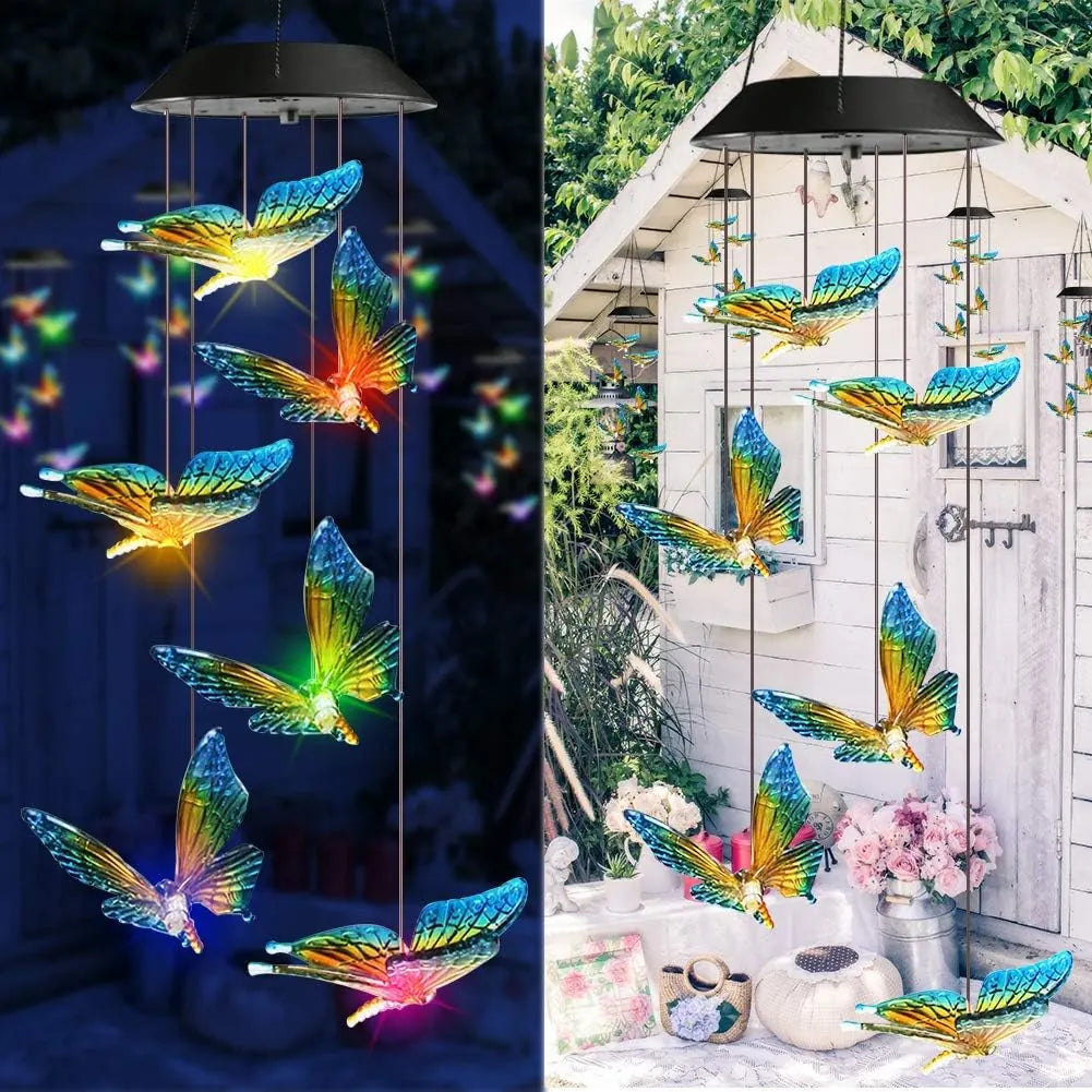 Wind Chime Solar-Powered Color-Changing LED Lights