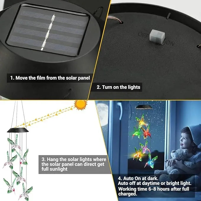 Wind Chime Solar-Powered Color-Changing LED Lights
