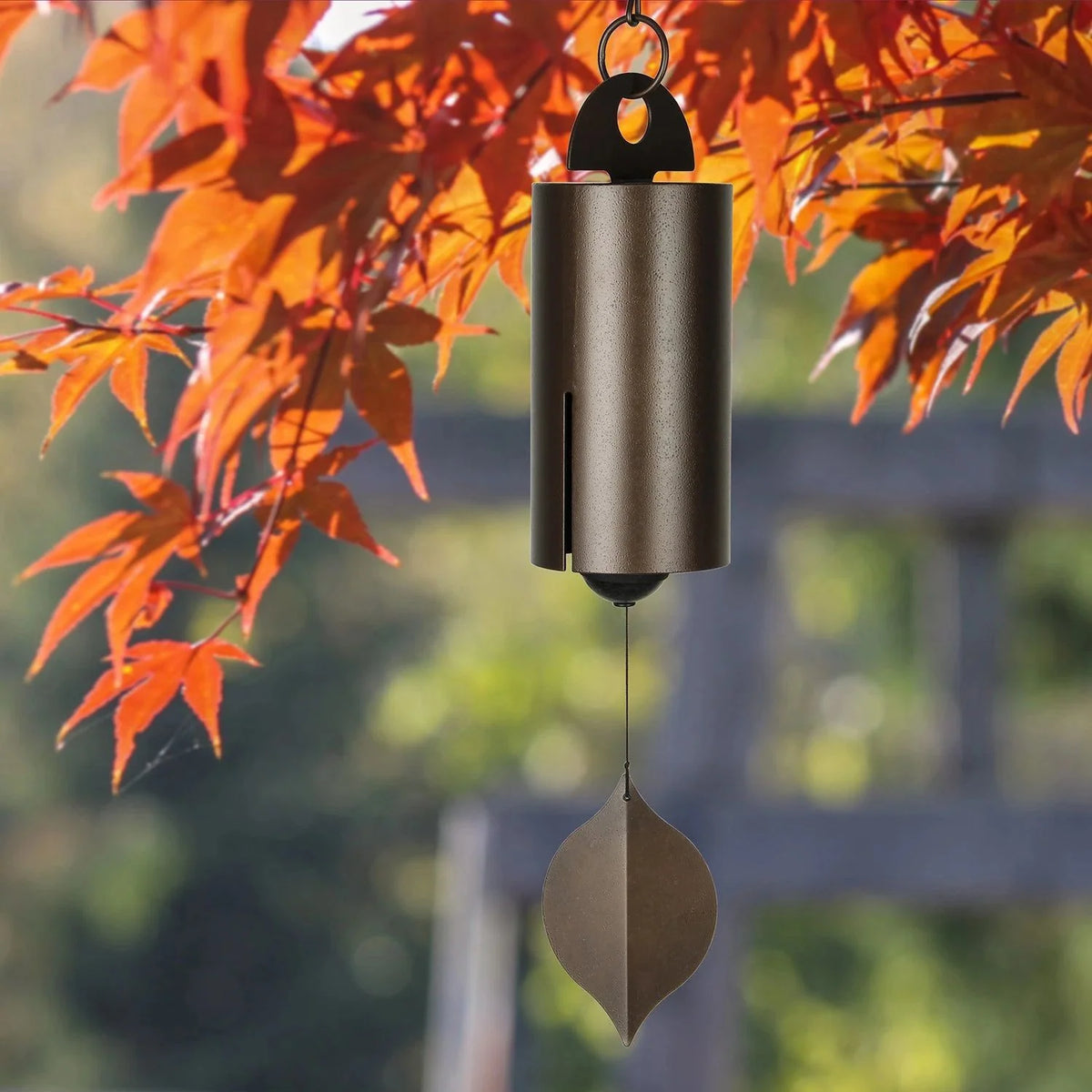 Wind Chime Weather-Resistant Cylindrical Leaf-Shaped Clapper