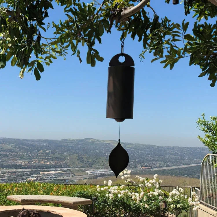 Wind Chime Weather-Resistant Cylindrical Leaf-Shaped Clapper
