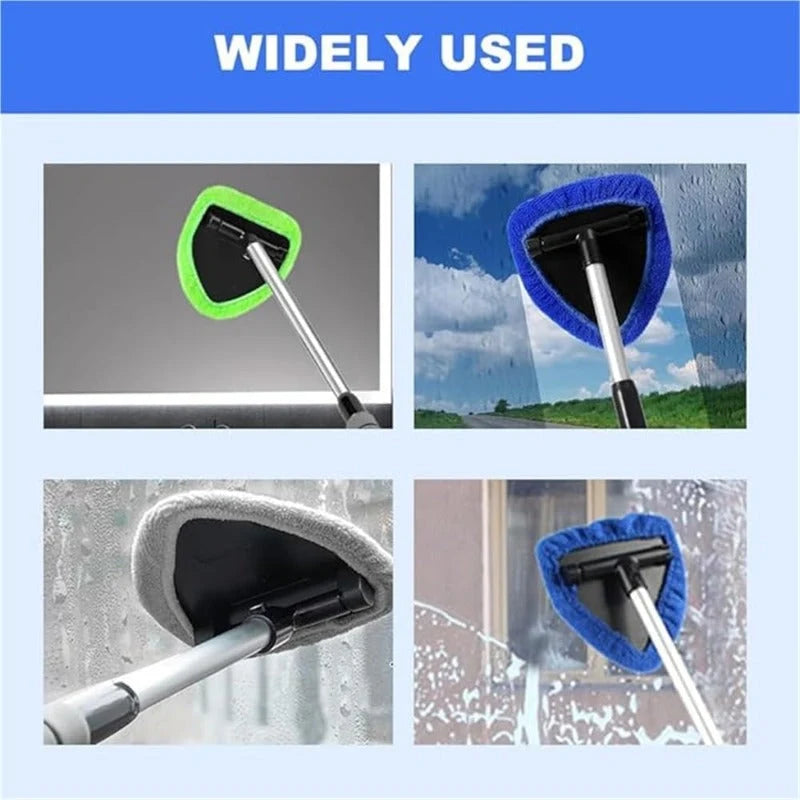 Window Cleaner 180° Swivel Head Reusable Microfiber Covers