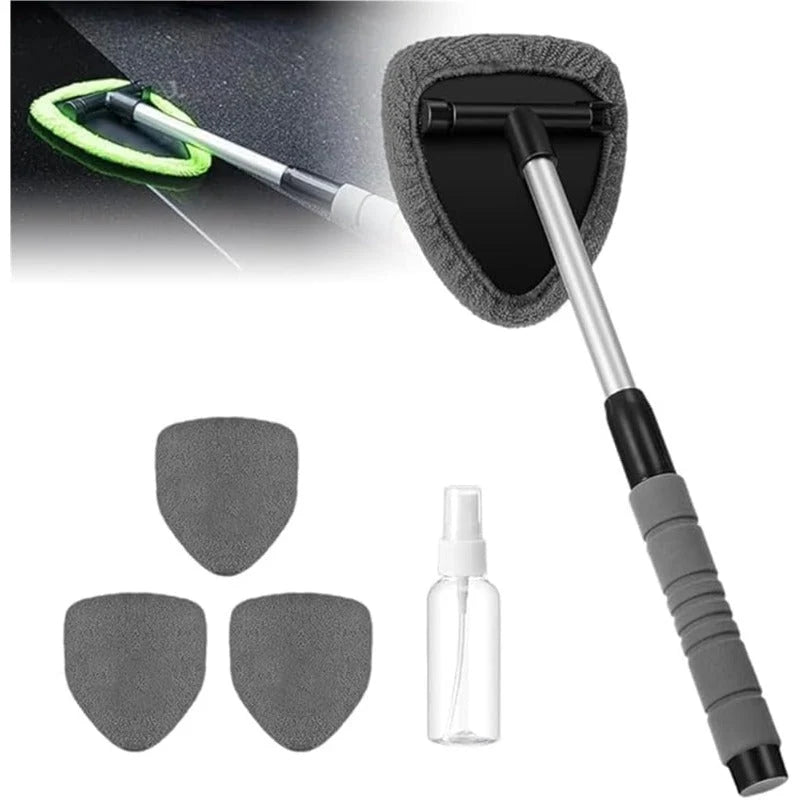 Window Cleaner 180° Swivel Head Reusable Microfiber Covers