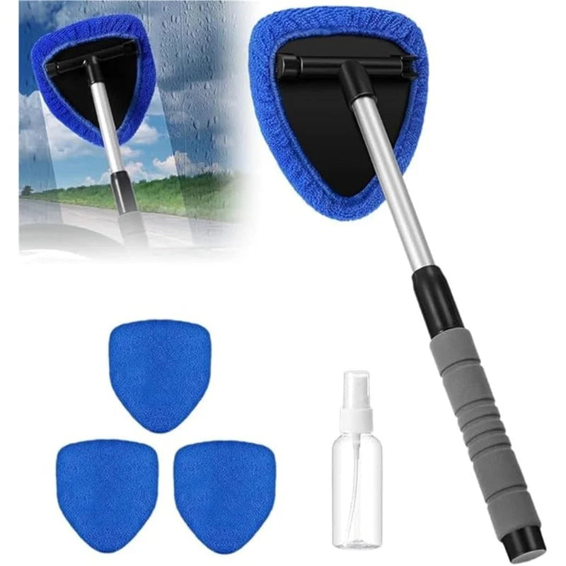 Window Cleaner 180° Swivel Head Reusable Microfiber Covers