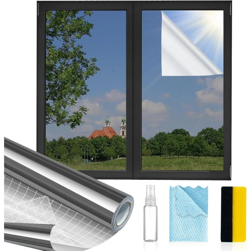 Window Film Mirror Privacy Static-Cling UV & Heat Blocking