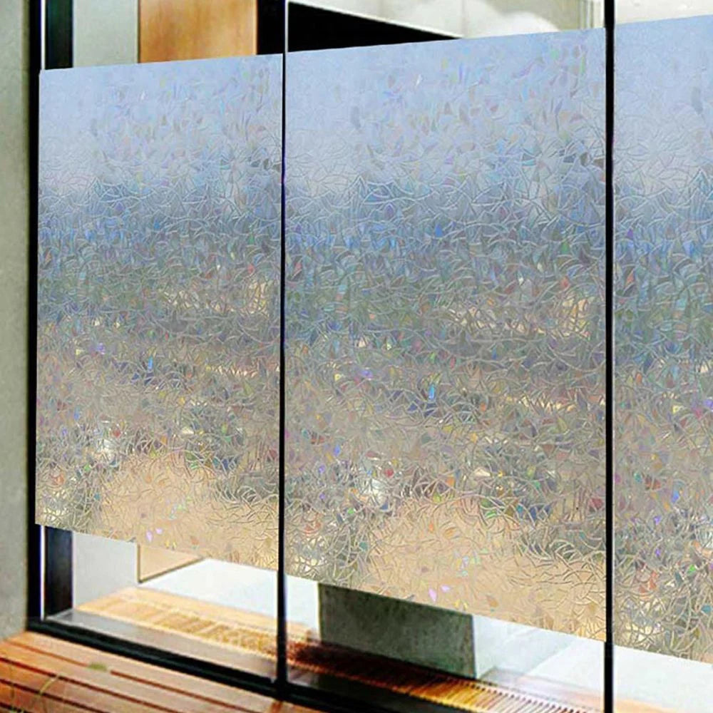 Window Film Prismatic Rainbow Repositionable 96 Percent UV Blocking