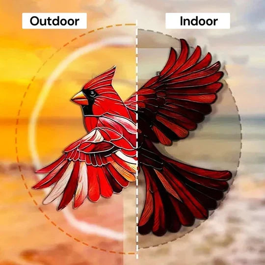 Window Suncatcher Bird Shape Multicolor Reflective Hanging Chain