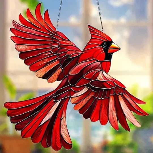 Window Suncatcher Bird Shape Multicolor Reflective Hanging Chain