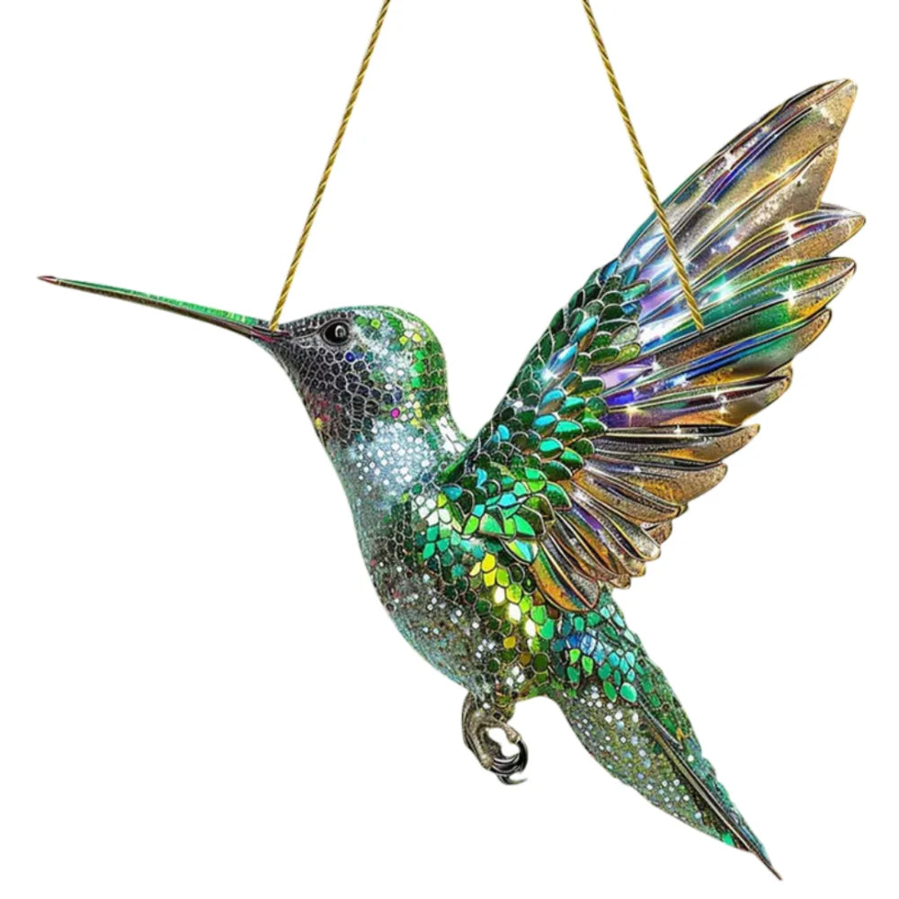 Window Suncatcher Hummingbird Multicolor Ready To Hang