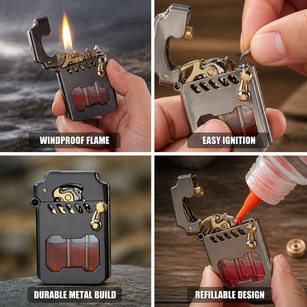 Windproof Metal Refillable Lighter