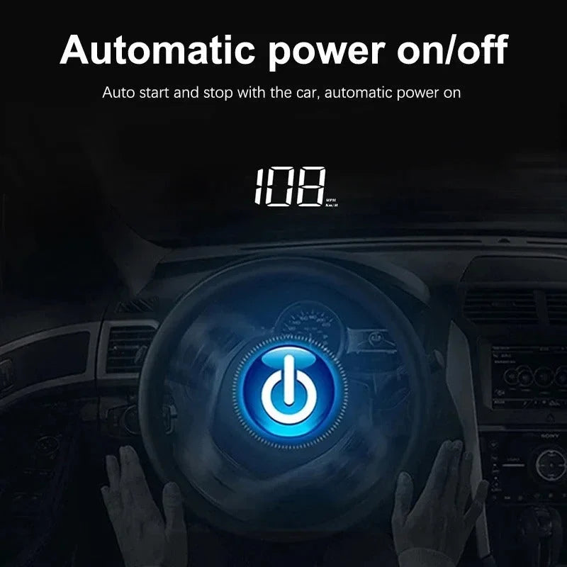 Windshield HUD Speedometer LED Projection Auto Brightness
