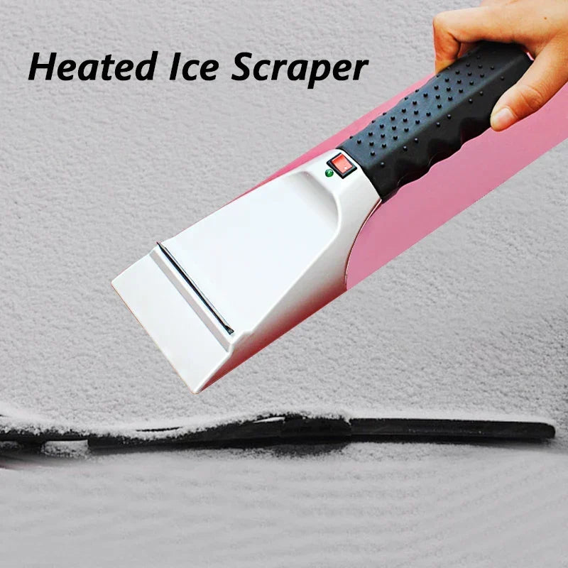 Windshield Snow Scraper Electric 12V Heated Microfiber Brush