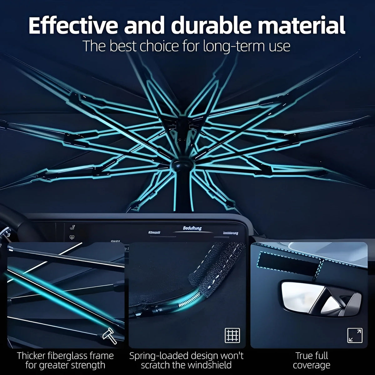 Windshield Sun Shade Foldable Reflective UV Blocking