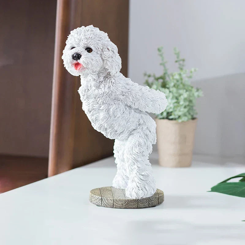 Wine Bottle Holder Resin Puppy Sculpture Decorative Display