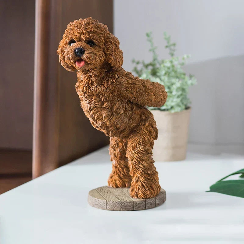 Wine Bottle Holder Resin Puppy Sculpture Decorative Display