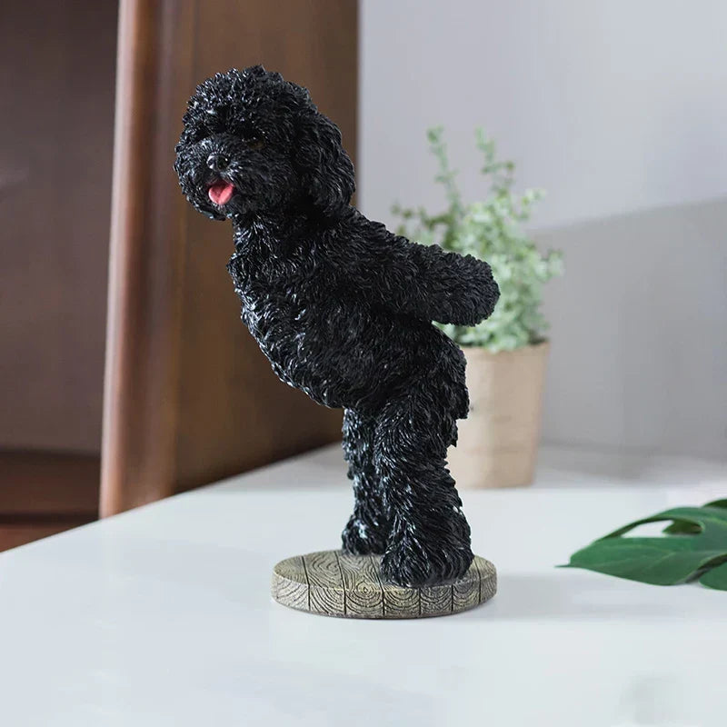 Wine Bottle Holder Resin Puppy Sculpture Decorative Display