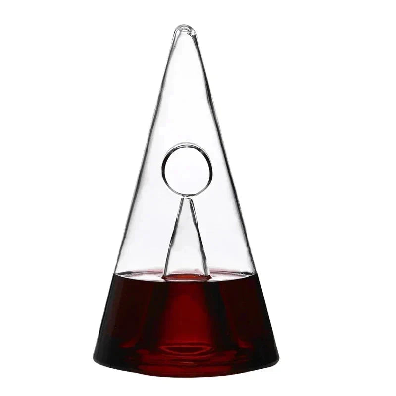 Wine Decanter Pyramid Shape & Waterfall Spout Glass 25.3 Oz
