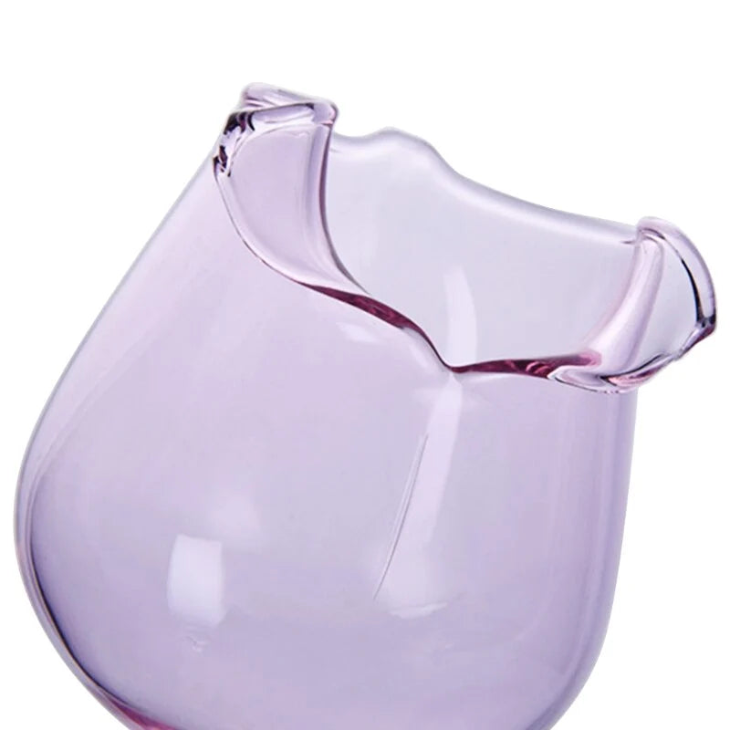 Wine Glass 3D Rose-Shaped Stemless Pink
