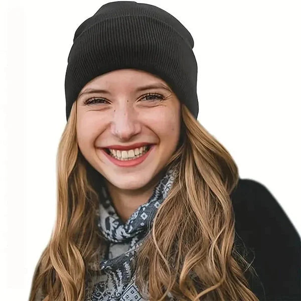 Winter Beanie Wool Outer Silk Lining Hair-Friendly Comfort