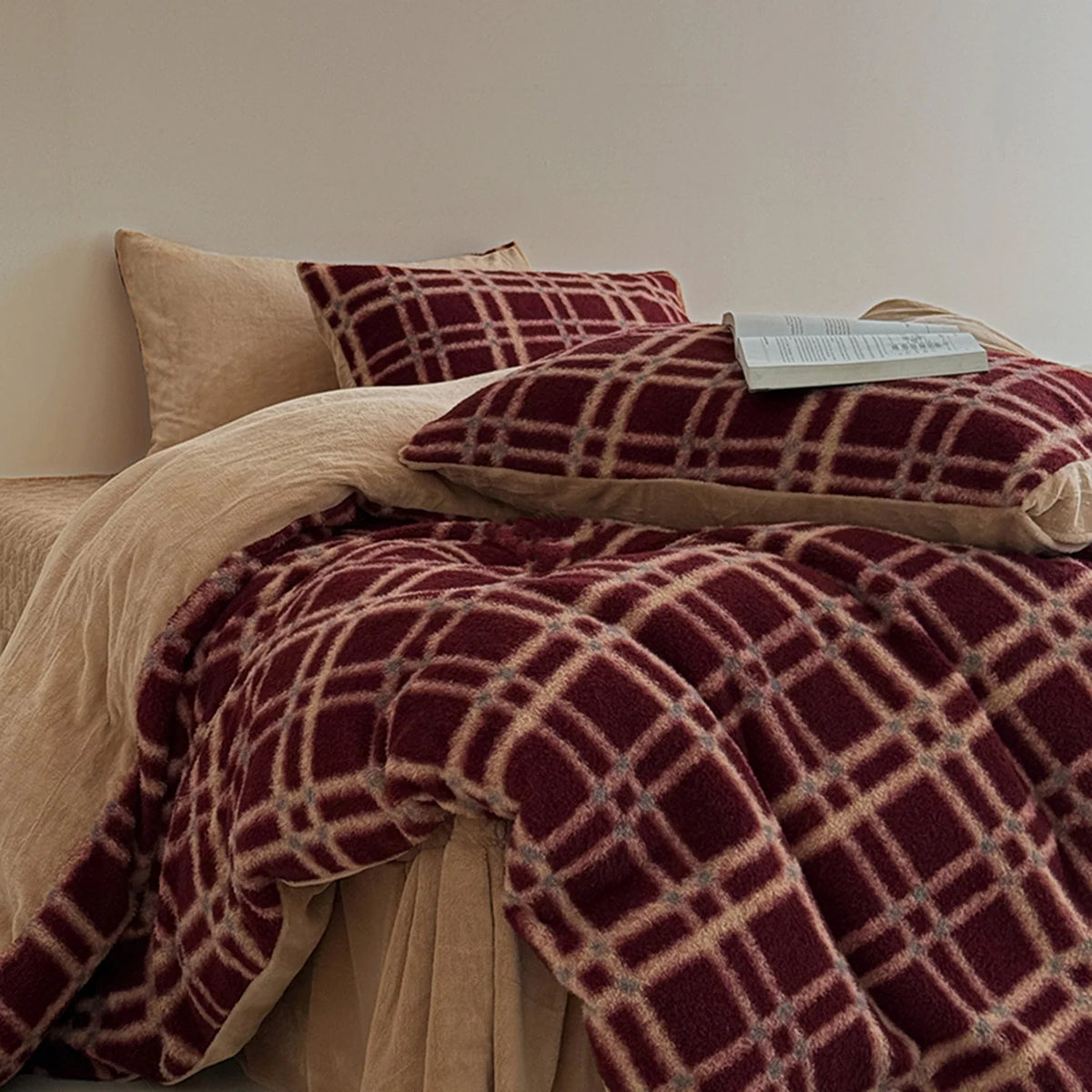 Winter Bedding Set Double-Sided Fleece Geometric Pattern