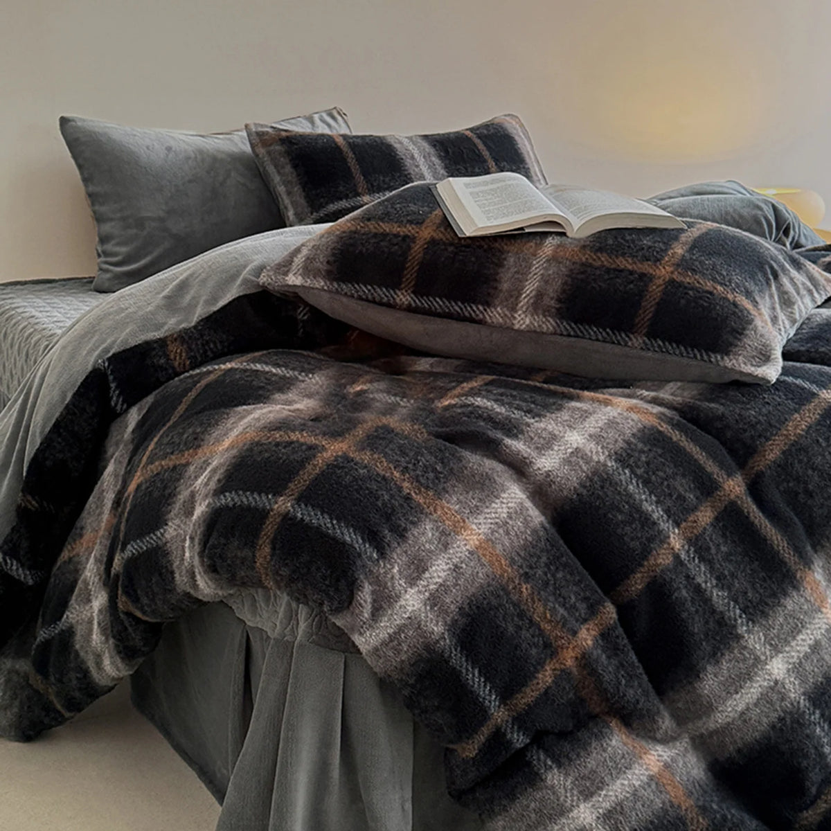 Winter Bedding Set Double-Sided Fleece Geometric Pattern