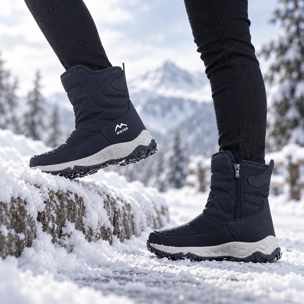 Winter Boots Water-Repellent Plush-Lined Non-Slip Sole