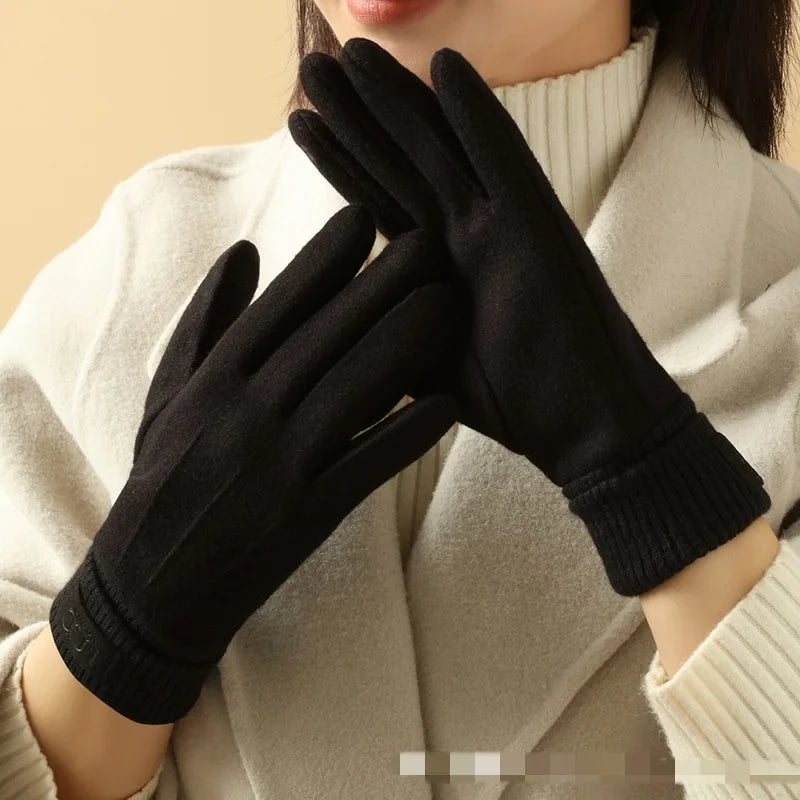 Winter Gloves Wool Blend Touchscreen-Compatible Fleece-Lined