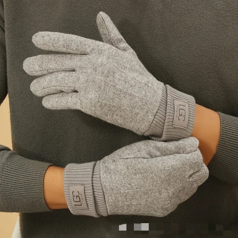 Winter Gloves Wool Blend Touchscreen-Compatible Fleece-Lined