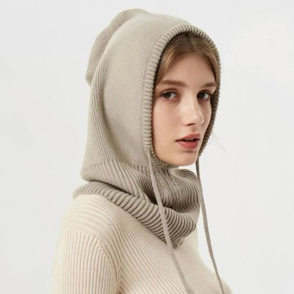 Winter Hat Cashmere Lightweight Knit Adjustable Drawstring