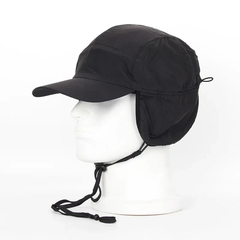 Winter Hat Fleece-Lined Foldable Ear Flaps Windproof