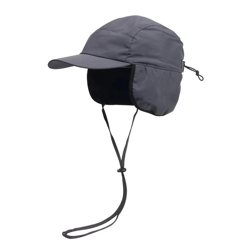 Winter Hat Fleece-Lined Foldable Ear Flaps Windproof