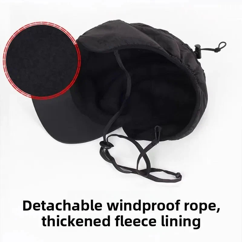 Winter Hat Fleece-Lined Foldable Ear Flaps Windproof