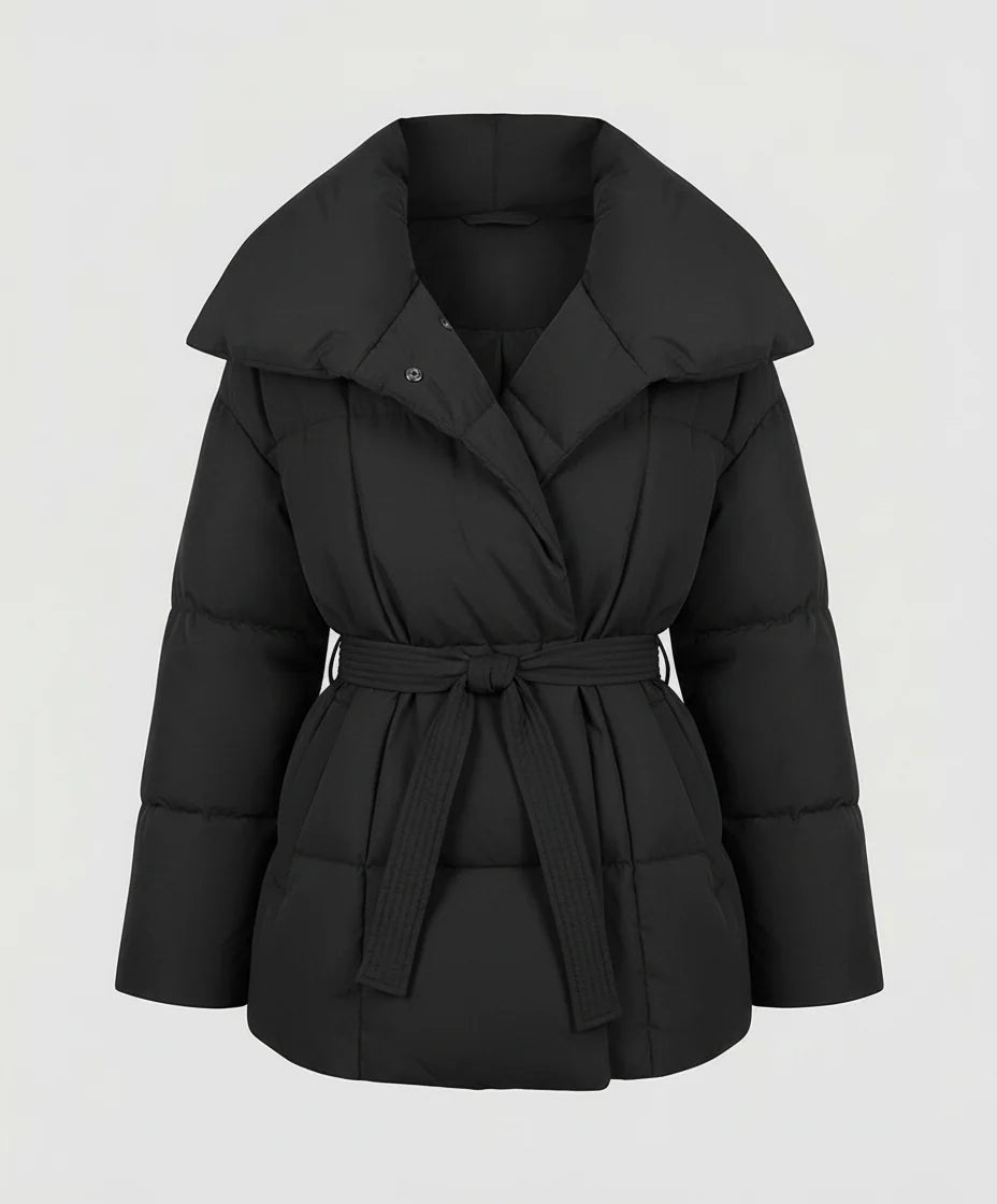 Winter Jacket Women's Tailored Fit Belted Lightweight Insulation