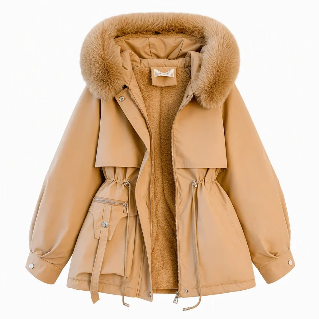Winter Parka Padded Windproof Adjustable Waist