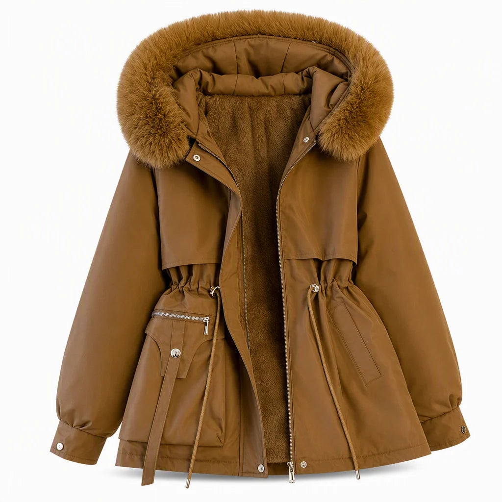 Winter Parka Padded Windproof Adjustable Waist