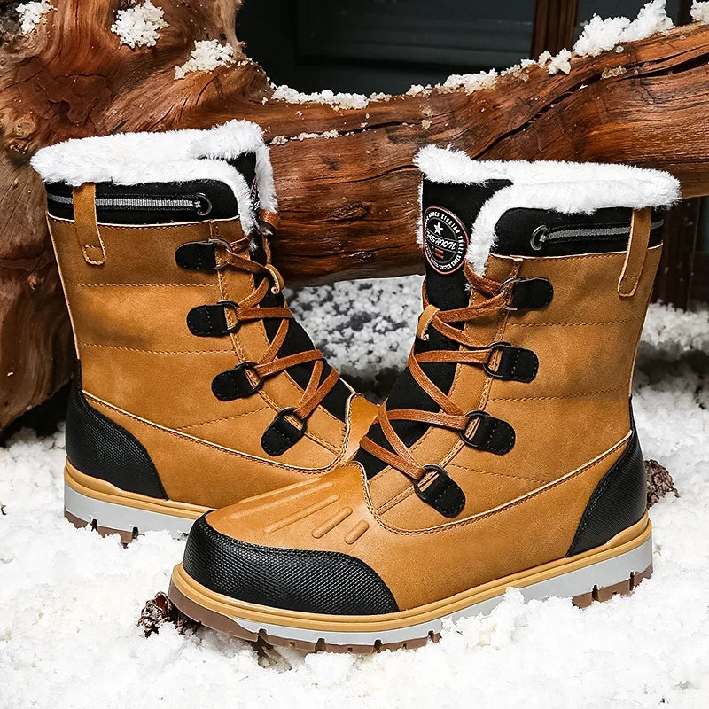 Winter Snow Boots Faux Fur Lined Water-Repellent Non-Slip Sole