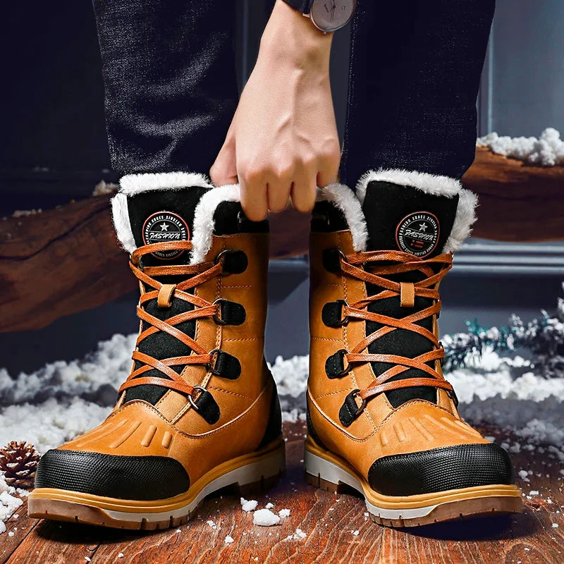 Winter Snow Boots Faux Fur Lined Water-Repellent Non-Slip Sole