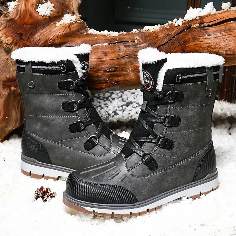 Winter Snow Boots Faux Fur Lined Water-Repellent Non-Slip Sole