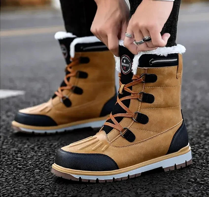 Winter Snow Boots Faux Fur Lined Water-Repellent Non-Slip Sole
