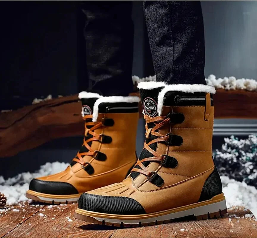 Winter Snow Boots Faux Fur Lined Water-Repellent Non-Slip Sole