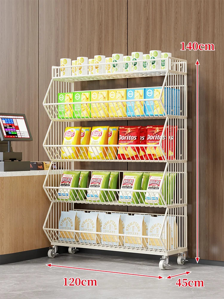 Wire Basket Storage Cart 3-Tier Rolling With Locking Casters