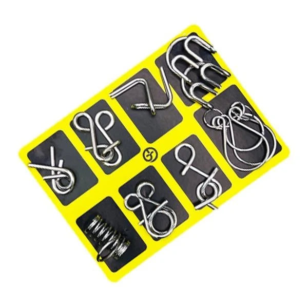 Wire Puzzle Set Metal Nickel-Plated 24 Styles