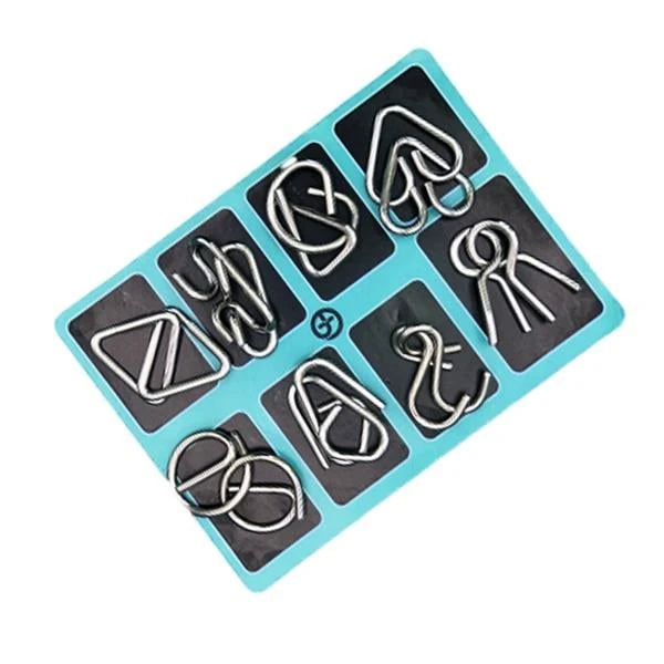 Wire Puzzle Set Metal Nickel-Plated 24 Styles