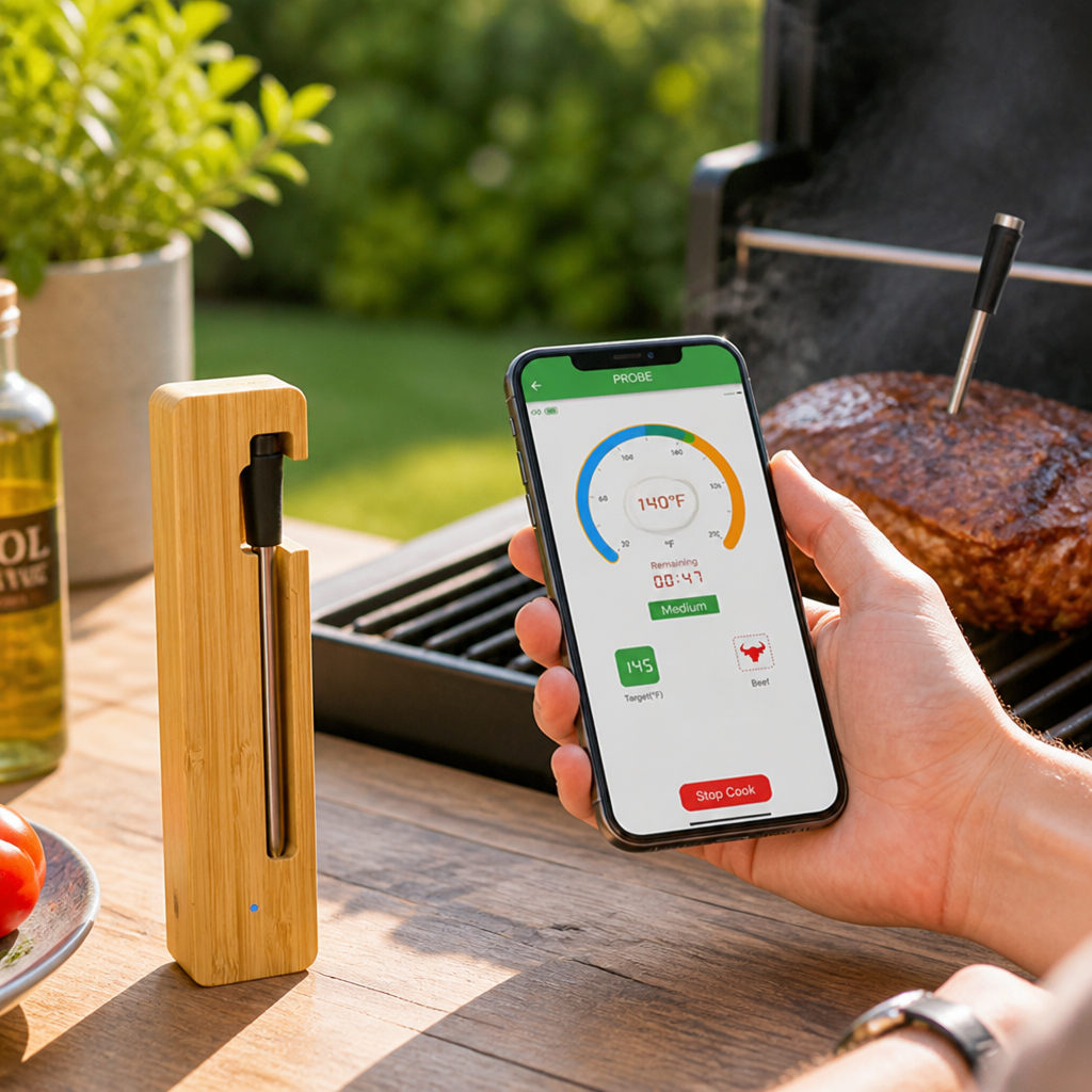 Wireless Bluetooth & Waterproof Meat Thermometer (App-Connected)