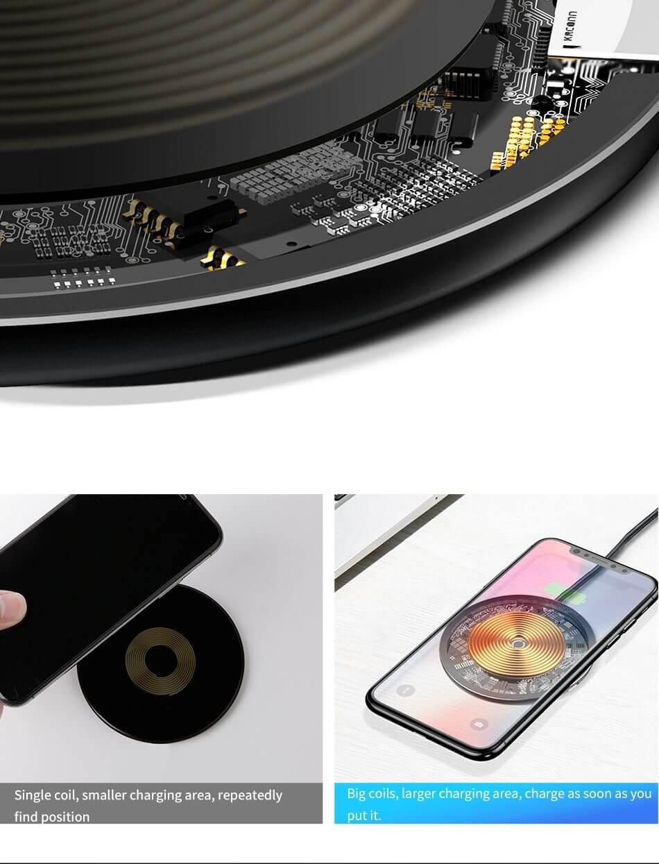 Wireless Charging Pad Glass & Aluminium Alloy Up to 10W