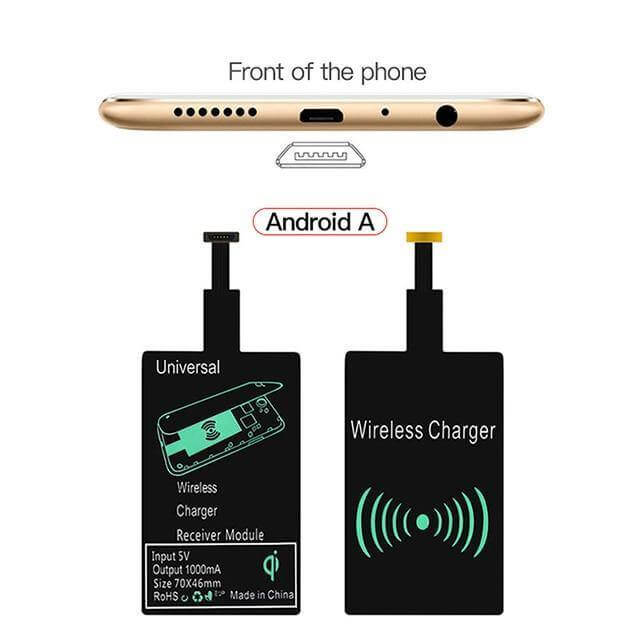 Wireless Charging Receiver Qi-Compatible Slim Multiple Connector Options